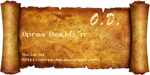 Oprea Demjén névjegykártya
